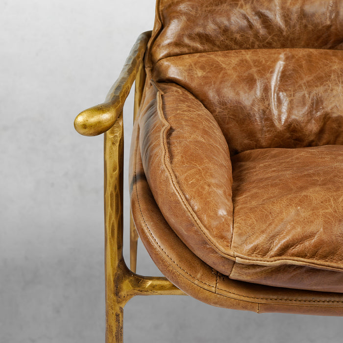Thaddeus Brown Leather Accent Chairs