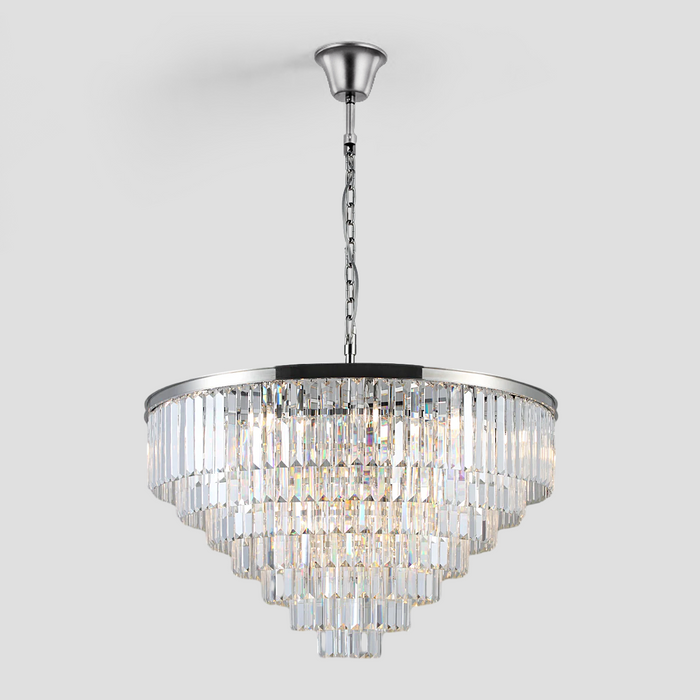 Falria Multi-Tier Clear/Smoke Crystal Round Chandelier