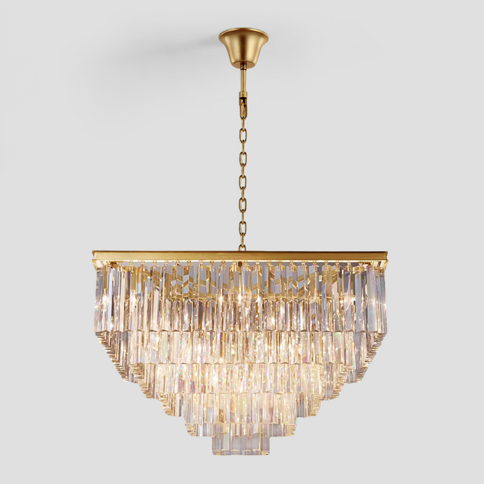 Falria 5-Tier Crystal Square Chandelier