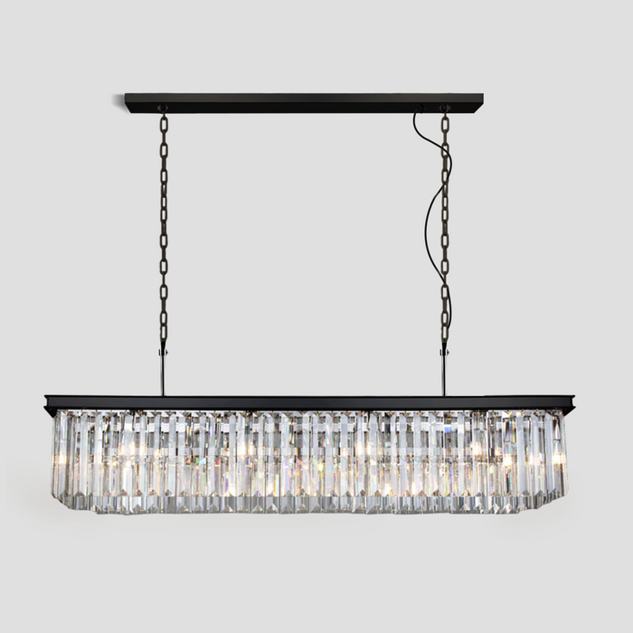 Falria Single-Tier Rectangular Crystal Rod Chandelier