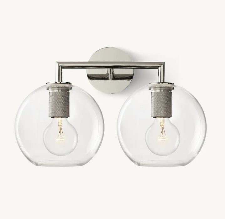 Utilitaire Globe Shade Double Wall Sconce