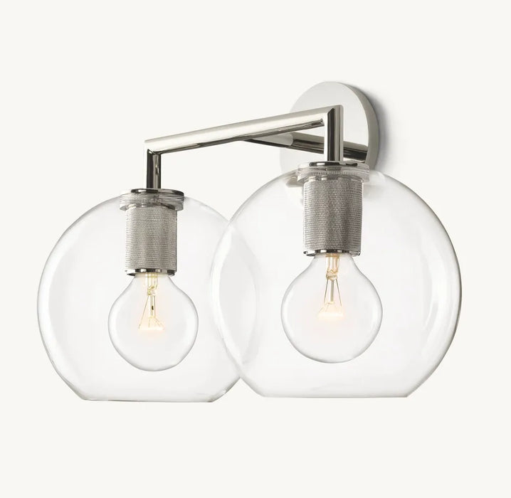 Utilitaire Globe Shade Double Wall Sconce