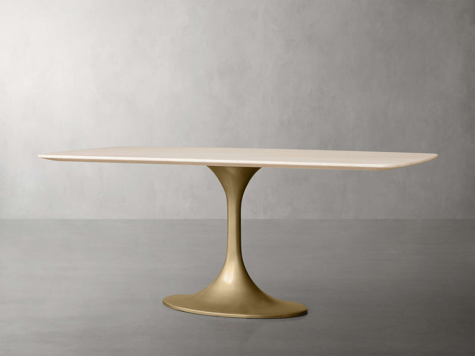 Saint Germain Stone Dining Table with Launette Base