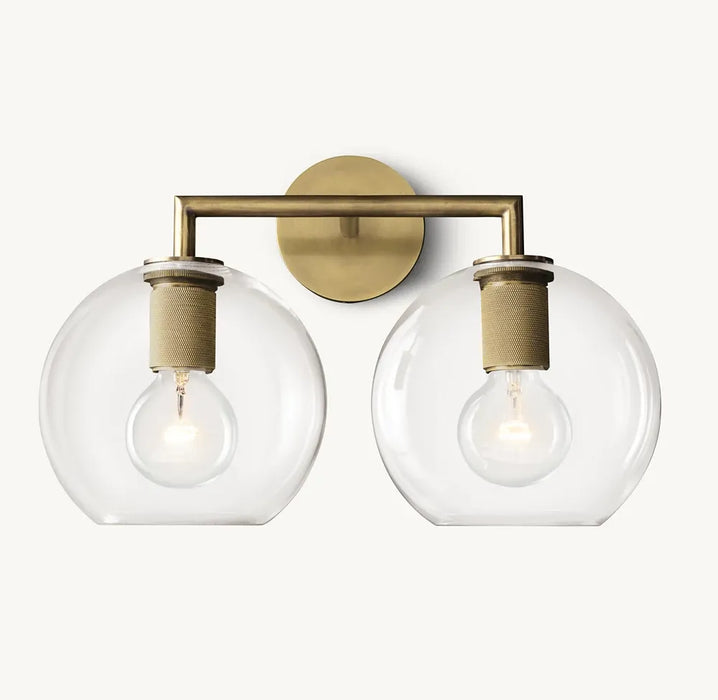 Utilitaire Globe Shade Double Wall Sconce