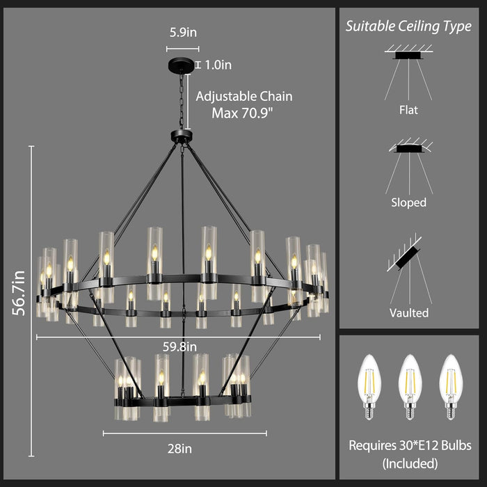 60 Inch Wagon Wheel Chandelier