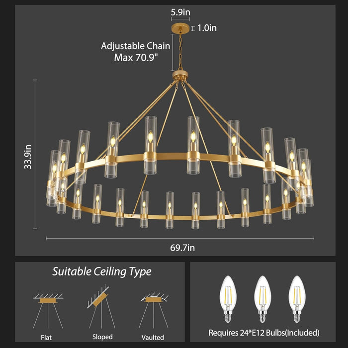 70 Inch Wagon Wheel Chandelier