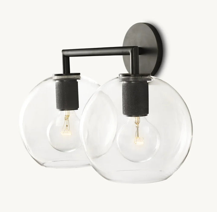 Utilitaire Globe Shade Double Wall Sconce