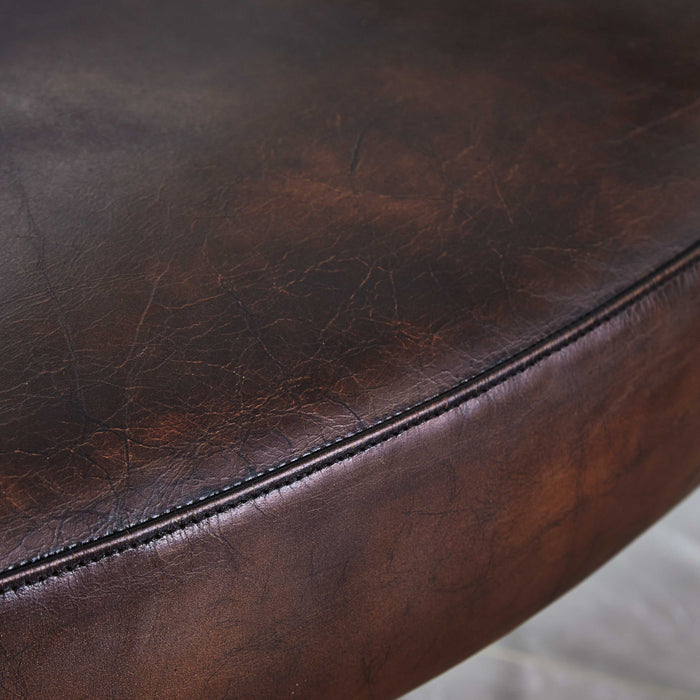 Thaddeus Brown Leather Lounge Armchair