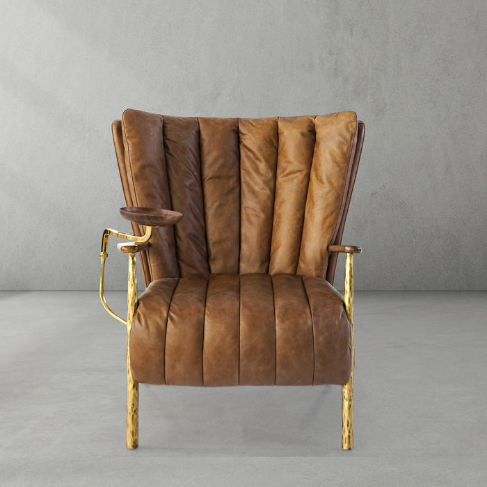 Thaddeus Vintage Leather Armchair Cigar Chair