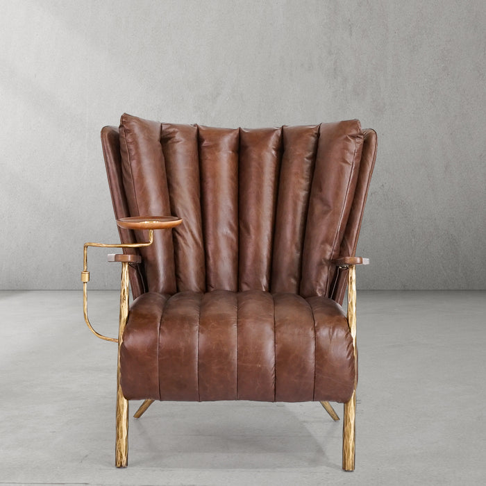 Thaddeus Vintage Leather Armchair Cigar Chair