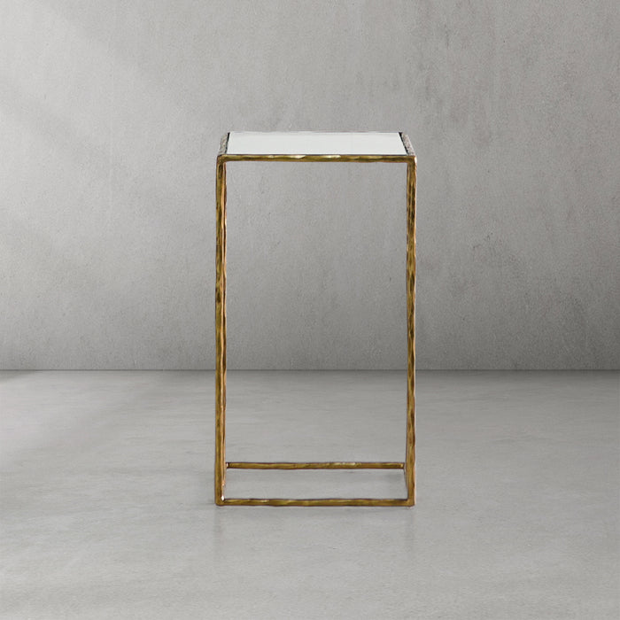 Thaddeus Tempered Glass C-Shaped Side Table