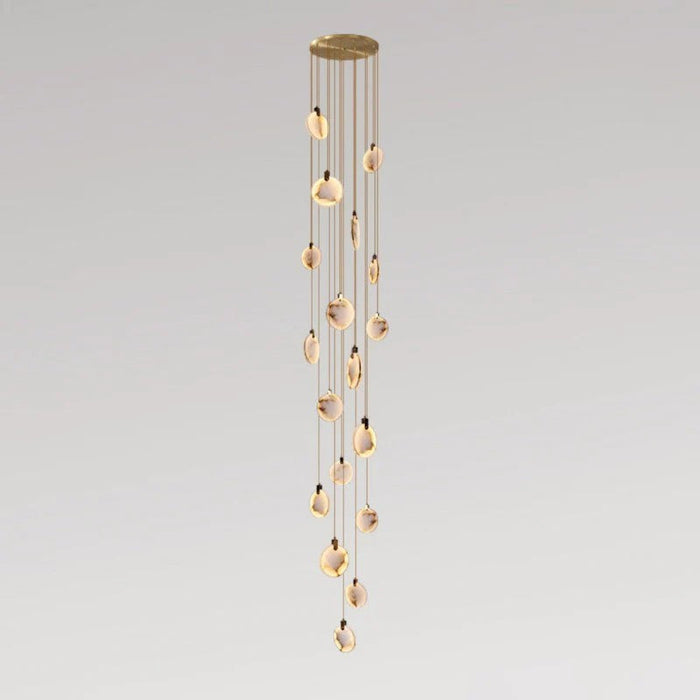 Alabaster Long Foyer Staircase Pendant Light 59'' 79'' 98'' 138''H - thebelacan