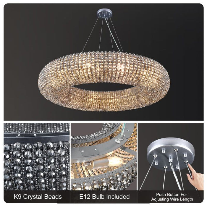 Pamper Series Crystal Round LED Chandelier