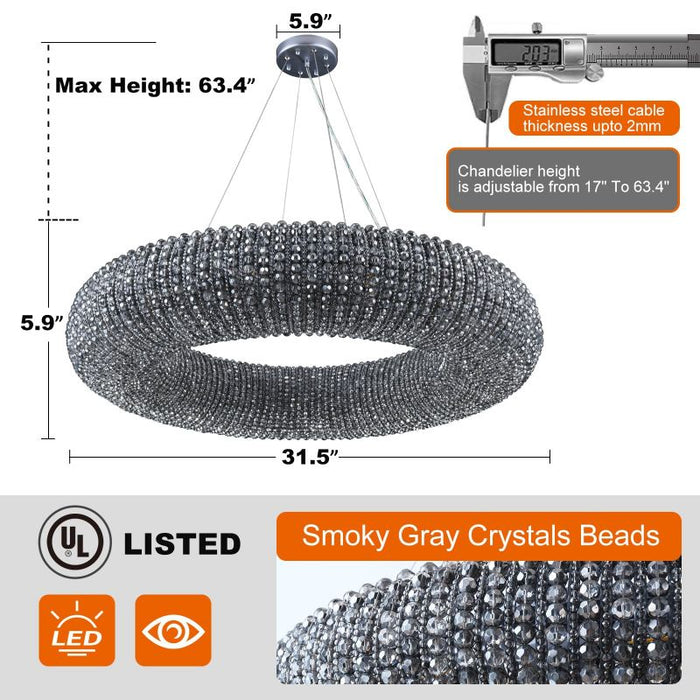 Pamper Series Crystal Round LED Chandelier