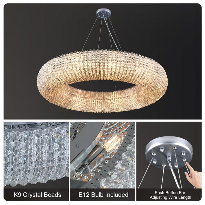 Pamper Series Crystal Round LED Chandelier