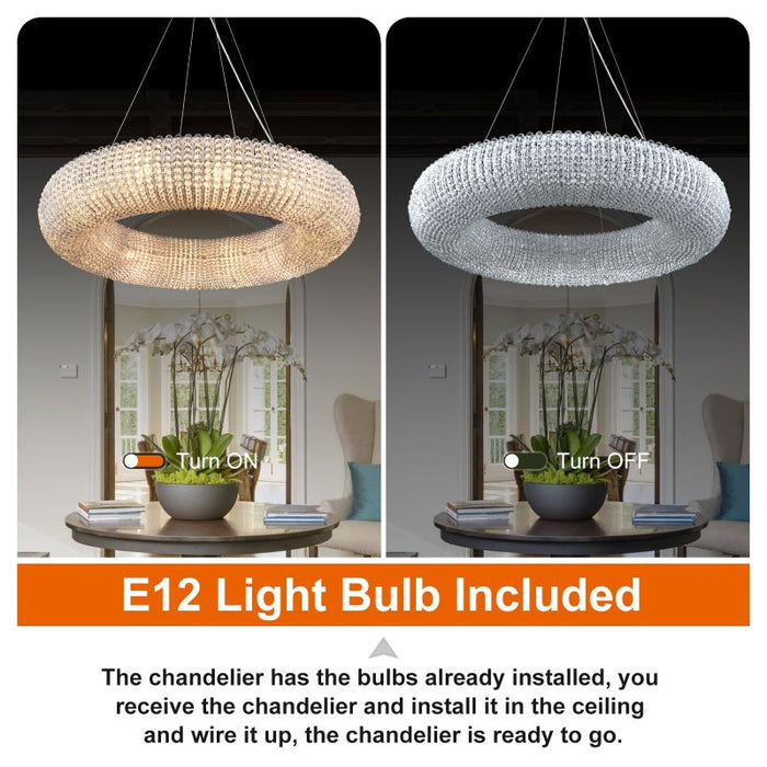 Pamper Series Crystal Round LED Chandelier