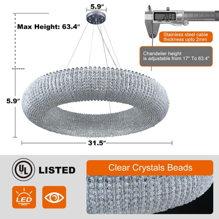 Pamper Series Crystal Round LED Chandelier