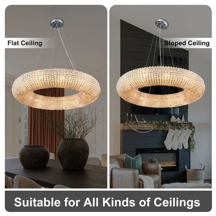 Pamper Series Crystal Round LED Chandelier