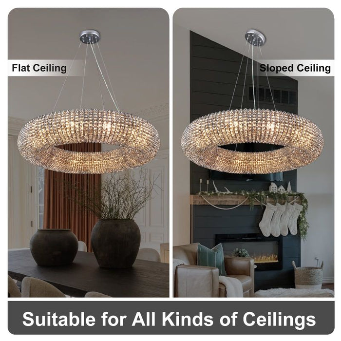 Pamper Series Crystal Round LED Chandelier