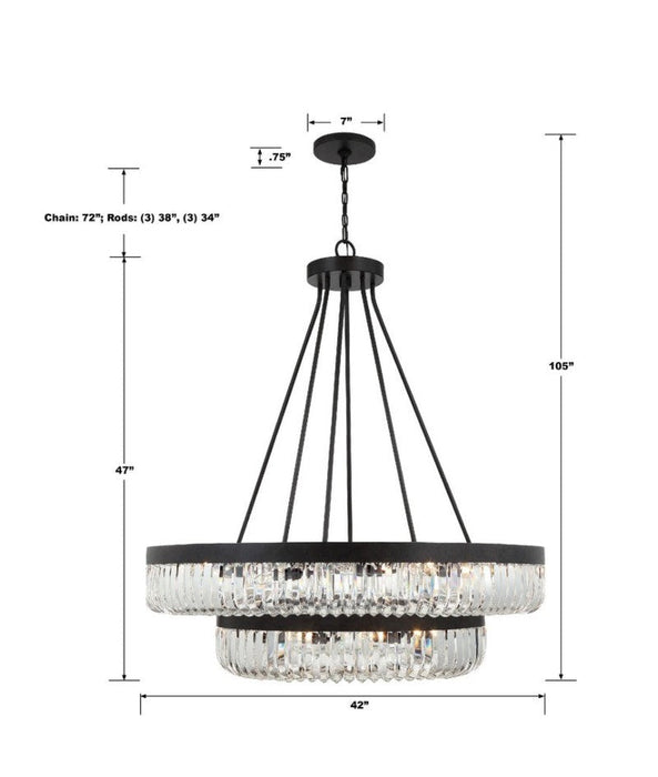 Alister 2-Tier 26 Light Chandelier 42”