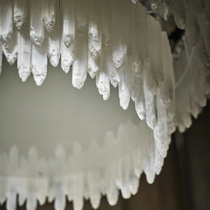 Art Selenite Layer Round Chandelier