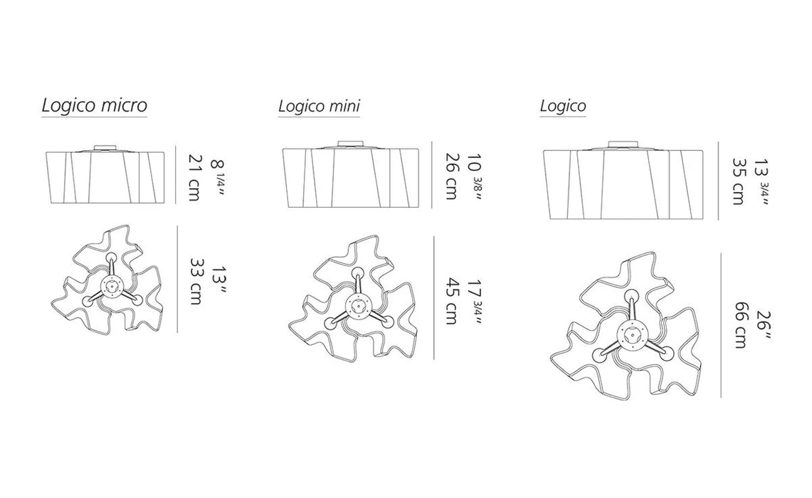 Artemide Logico Triple Nested Ceiling Light -3 sizes