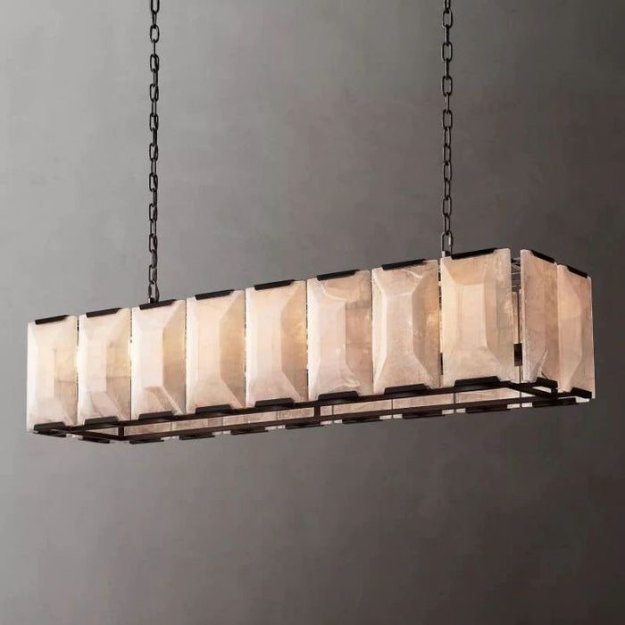 Aubrey Calcite Rectangular Chandelier 54"