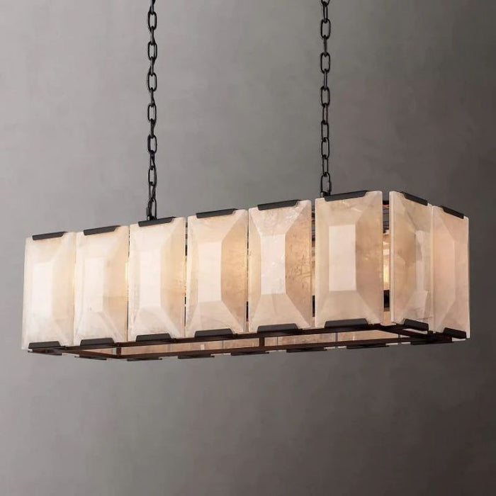 Aubrey Calcite Rectangular Chandelier 42"