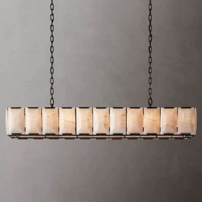 Aubrey Calcite Rectangular Chandelier 74"