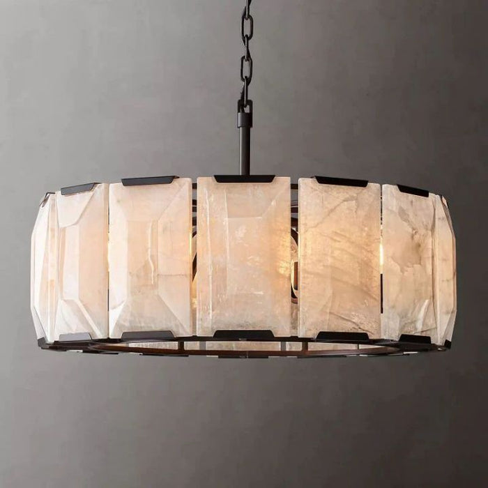 Aubrey Calcite Round Chandelier 31"