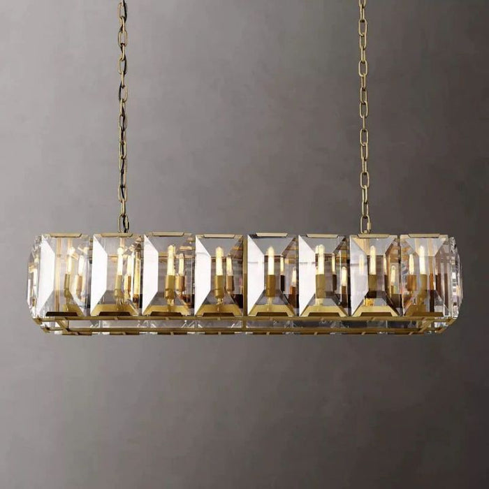 Aubrey  Crystal Rectangular Chandelier 54"