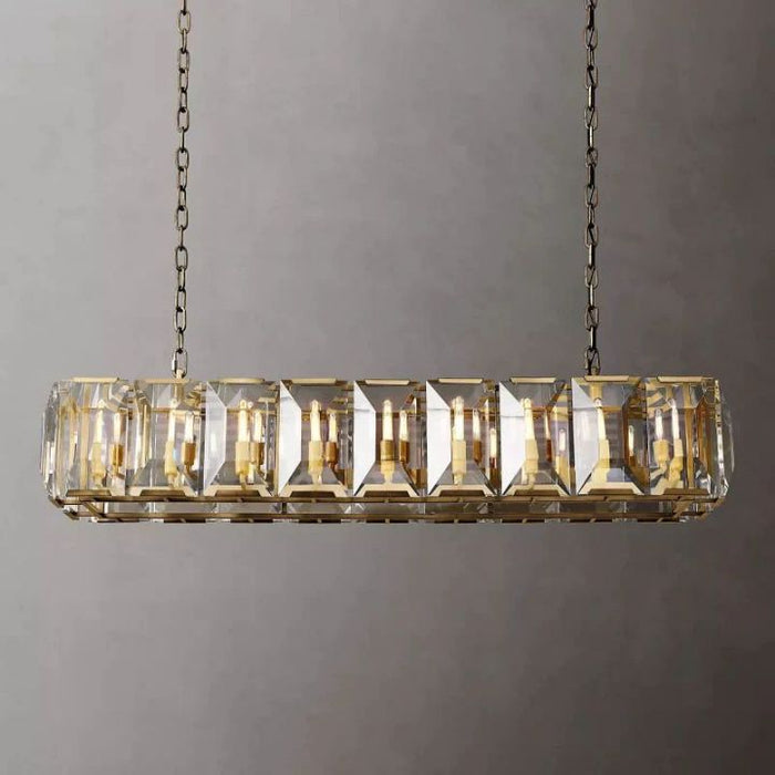 Aubrey  Crystal Rectangular Chandelier 62"