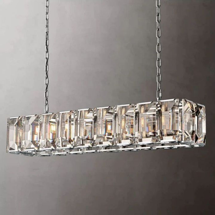 Aubrey  Crystal Rectangular Chandelier 62"