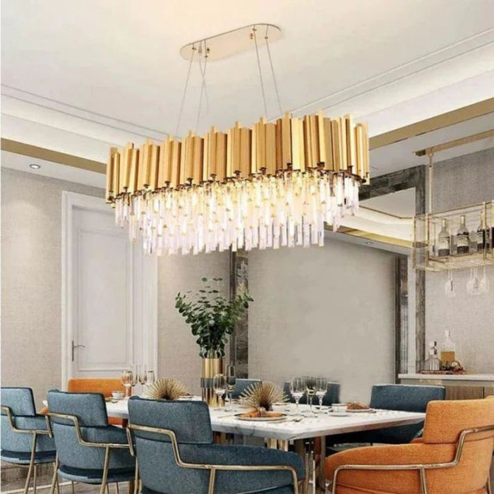 Bahay Felipe Crystal Oval Chandelier