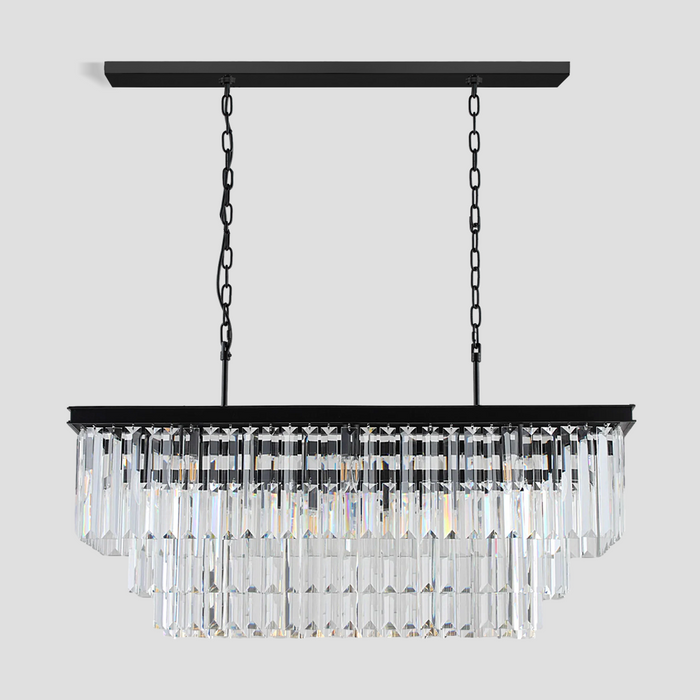 Falria 3-Tier Crystal Rectangular Chandelier