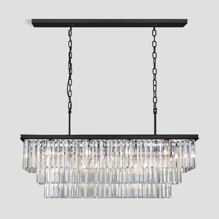 Falria 3-Tier Crystal Rectangular Chandelier