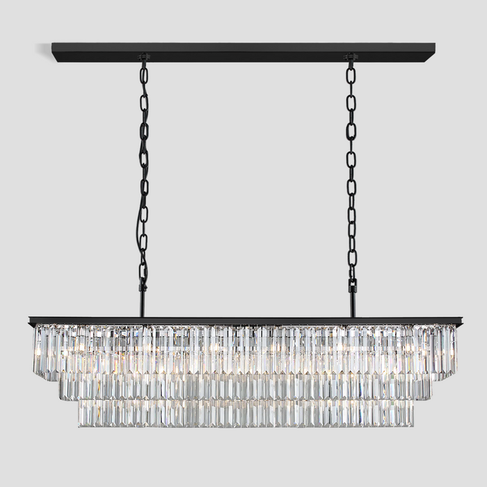 Falria 3-Tier Crystal Rectangular Chandelier