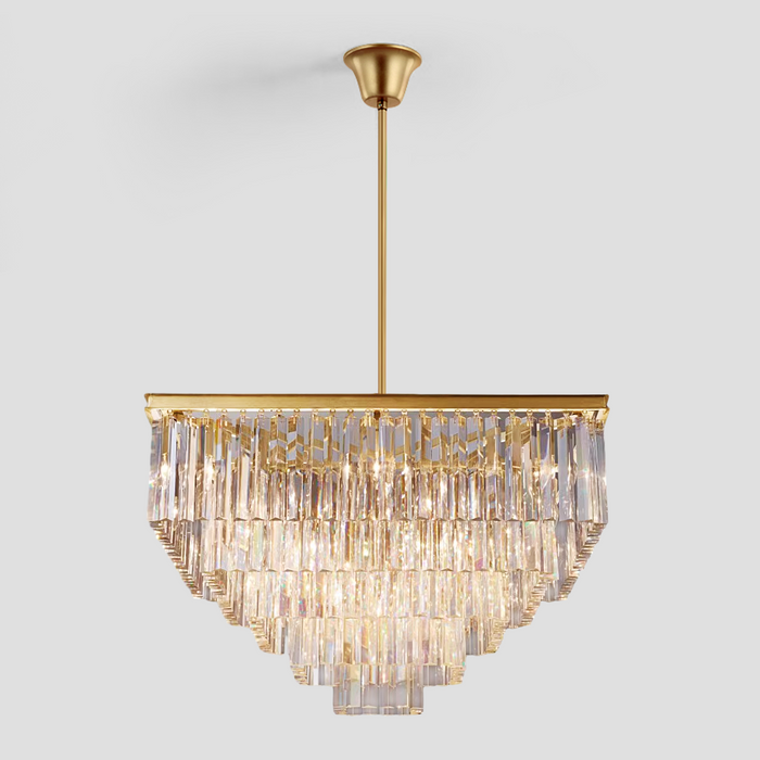 Falria 5-Tier Crystal Square Chandelier