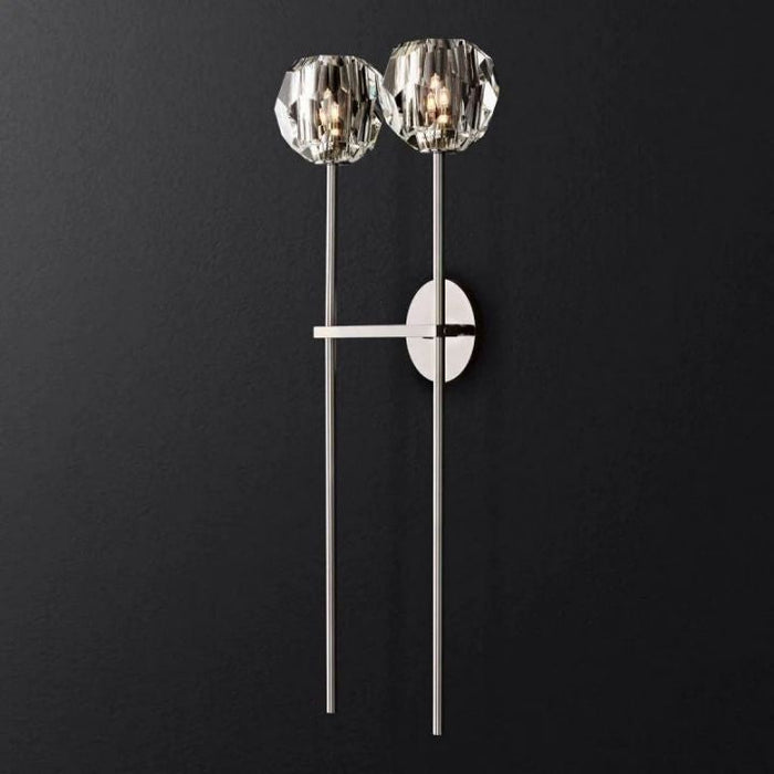 Crysball Clear Glass Double Grand Wall Sconce