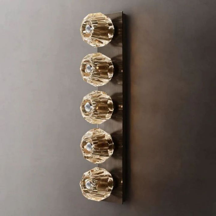 Crysball Clear Glass Linear Grand Wall Sconce