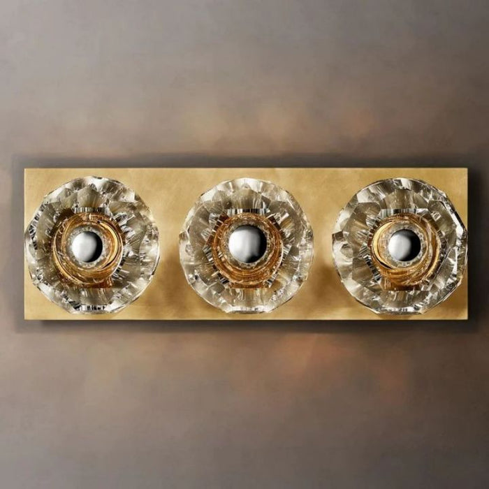 Crysball Clear Glass Linear Short Wall Sconce