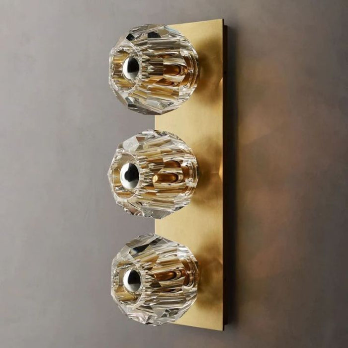 Crysball Clear Glass Linear Short Wall Sconce