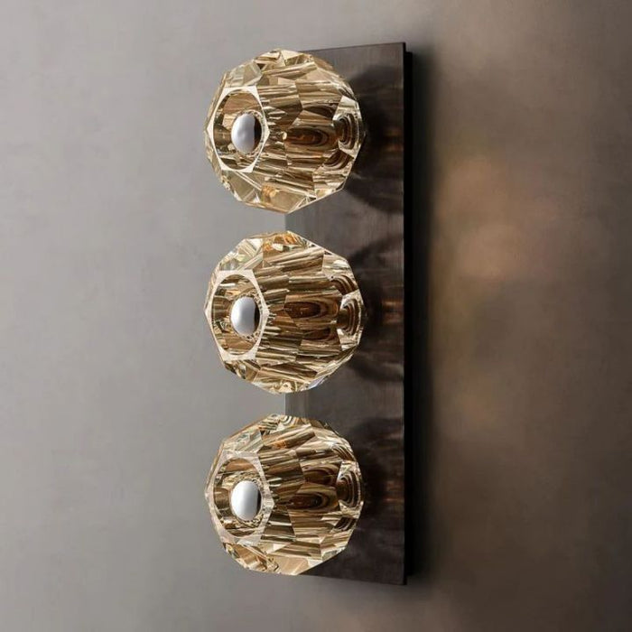 Crysball Clear Glass Linear Short Wall Sconce