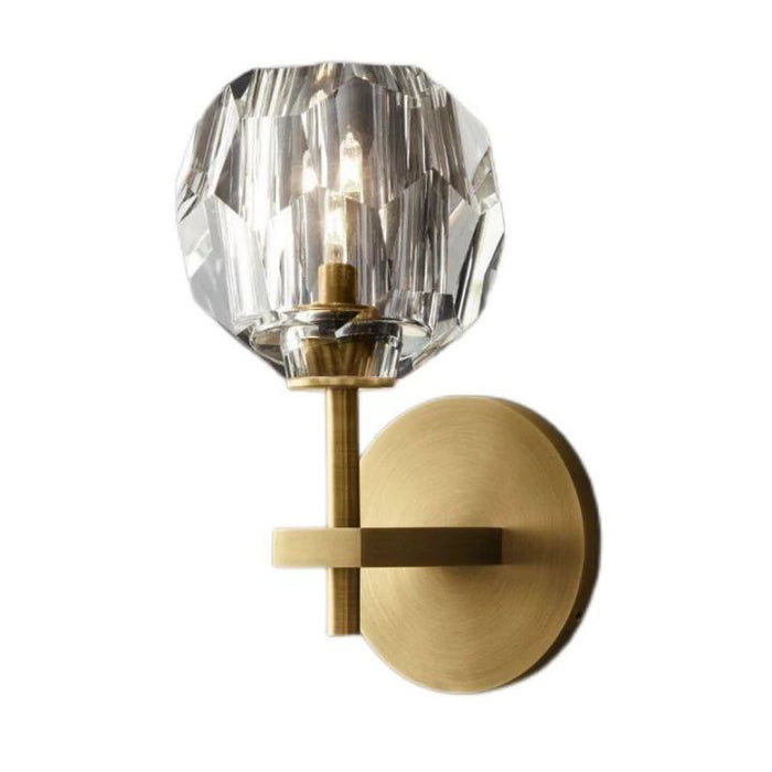 Crysball Clear Glass Short Wall Sconce