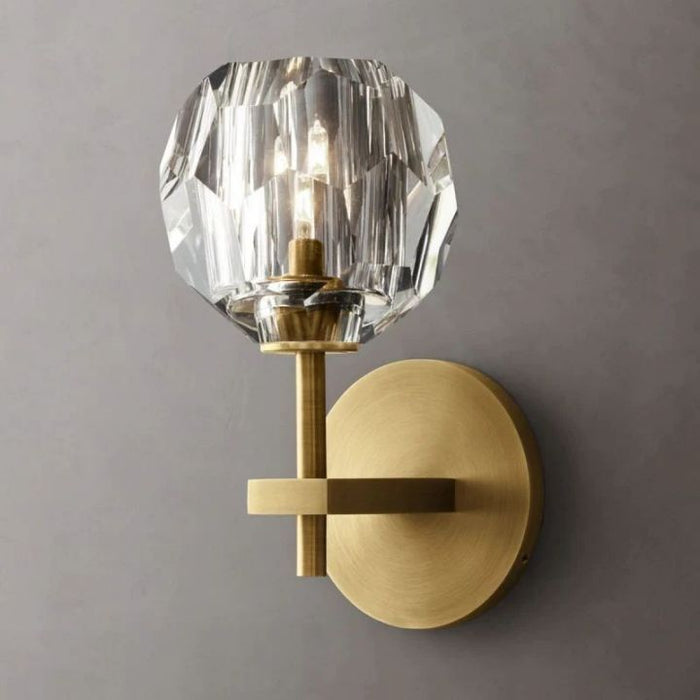 Crysball Clear Glass Short Wall Sconce