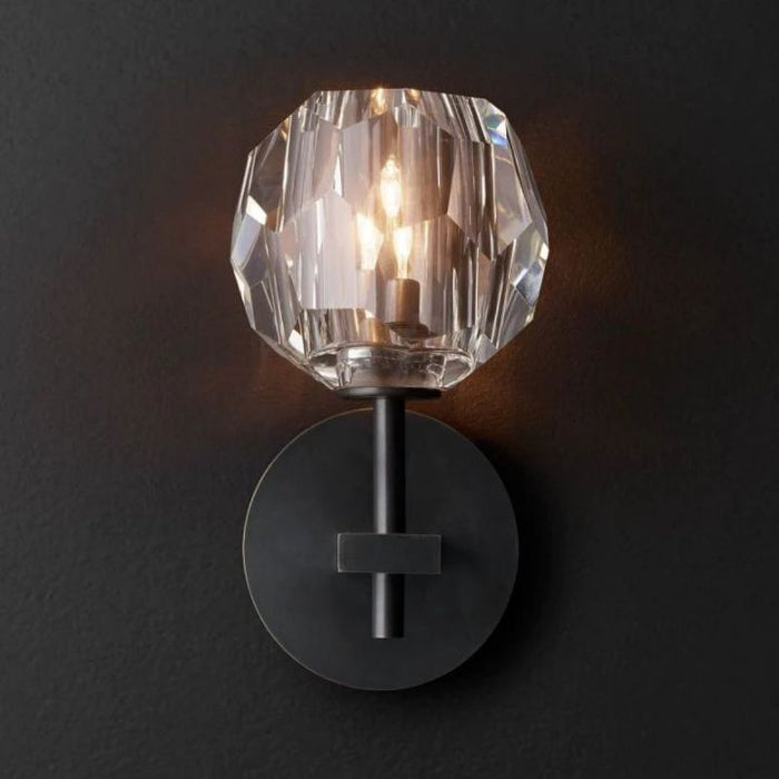 Crysball Clear Glass Short Wall Sconce