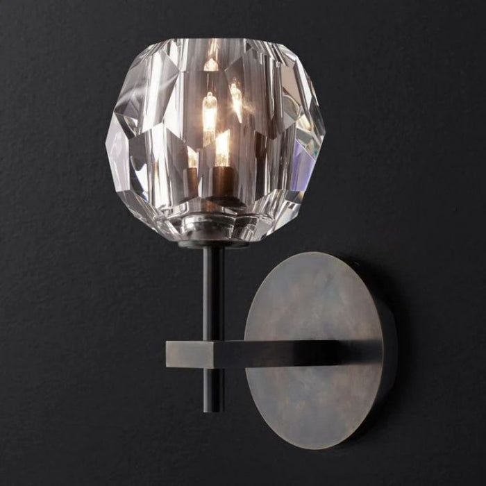 Crysball Clear Glass Short Wall Sconce