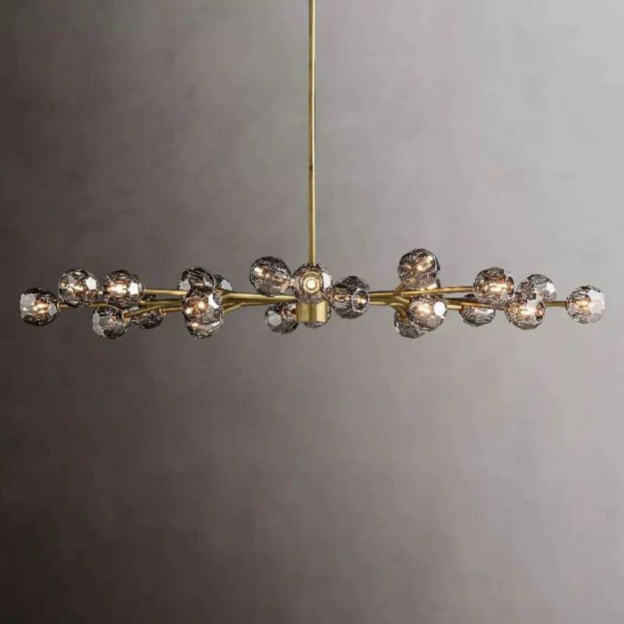 Crysball Glass Oval Chandelier 72"