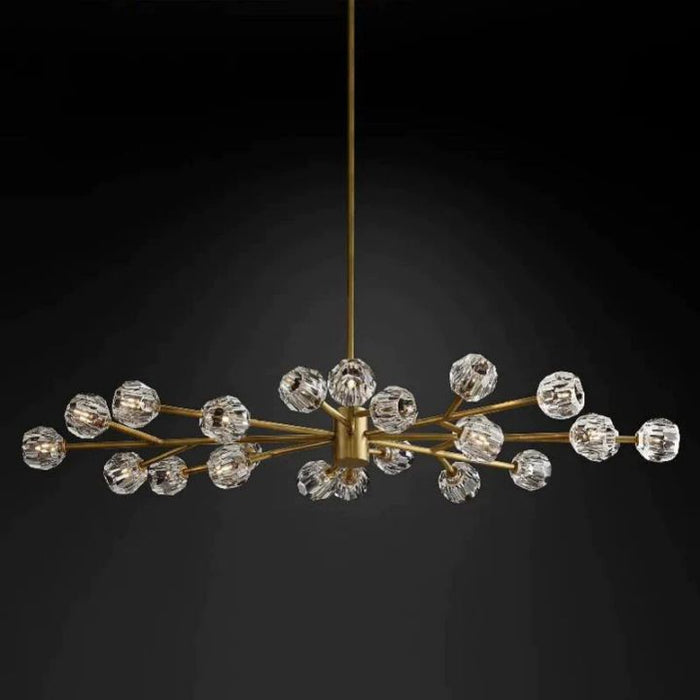 Crysball Glass Oval Chandelier 72"