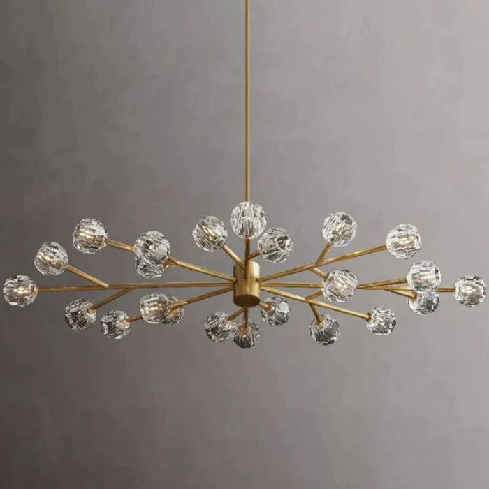 Crysball Glass Oval Chandelier 72"